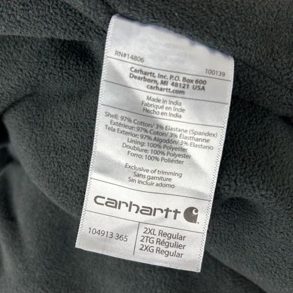 Carhartt Rugged Flex Flannel Fleece-Lined Shirt Jacket Men's Sz XXL 2XL Shacket - Picture 10 of 12